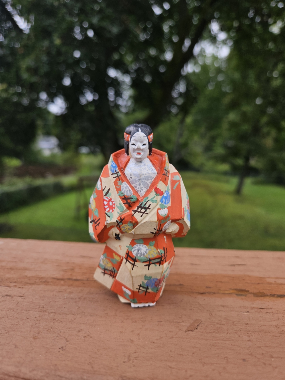 Vtg Japanese Nara Ittobori Hand Crafted Geisha Figurine 3.5"